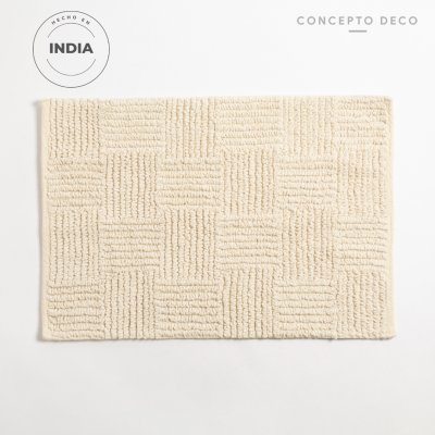 ALFOMBRA INDIA GEOMÉTRICA NATURAL 40X60CM