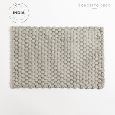 ALFOMBRA INDIA TEJIDO GRIS 40X60CM