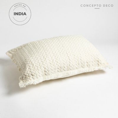 FUNDA DE ALMOHADON INDIA NATURAL 40X60CM