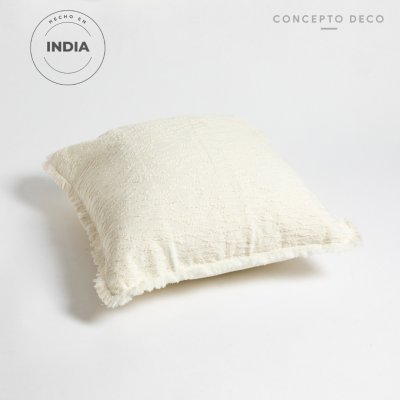 FUNDA DE ALMOHADON INDIA NATURAL 45X45CM