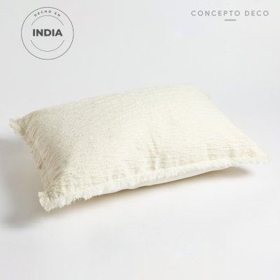 FUNDA DE ALMOHADON INDIA NATURAL 40X60CM