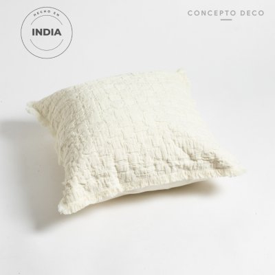 FUNDA DE ALMOHADON INDIA NATURAL 45X45CM