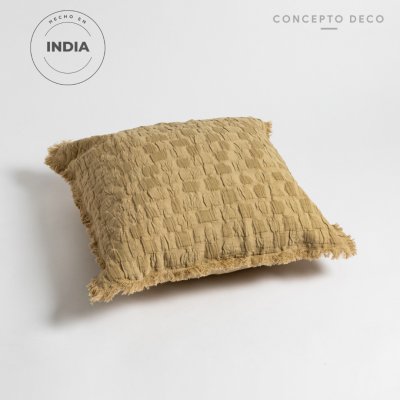 FUNDA DE ALMOHADON INDIA VERDE MUSGO 45X45CM