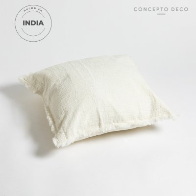 FUNDA DE ALMOHADON INDIA NATURAL 45X45CM