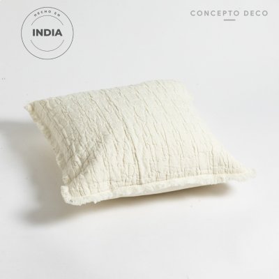 FUNDA DE ALMOHADON INDIA NATURAL 45X45CM