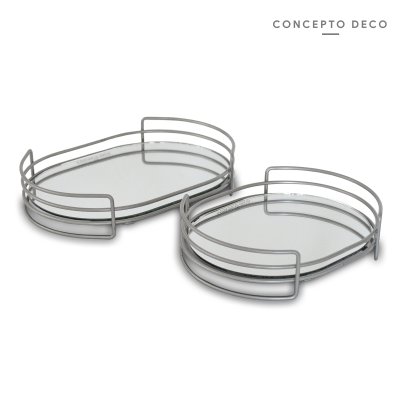 BANDEJA CROMO REDONDA X2 G:25X18X5 C:20X17X5