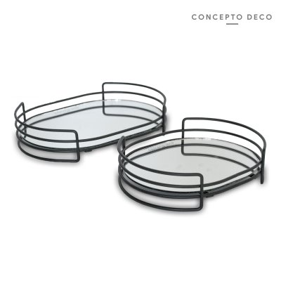 BANDEJA NEGRA REDONDA X2 G:16X25X5 C:16X20X5