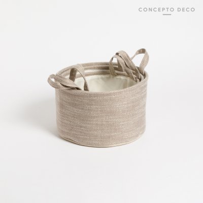 SETX3 FABRIC BEIGE REDONDO G:30X18 M:27X16 C:24X14