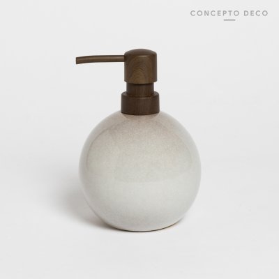 DISPENSER CERÁMICA CRAQUELADA BLANCO 16X7CM