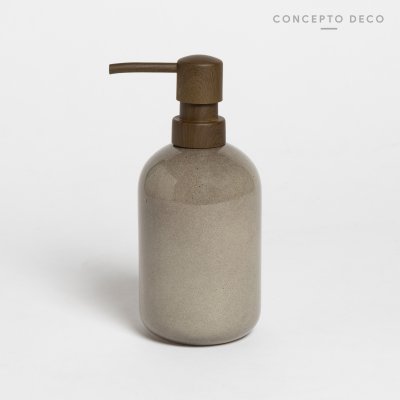 DISPENSER CERÁMICA CRAQUELADA GRIS 18X6CM