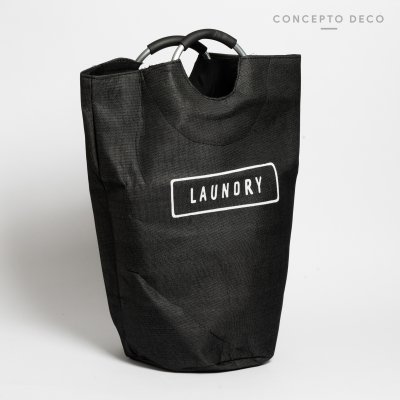 CESTO LAUNDRY NEGRO 56X28CM