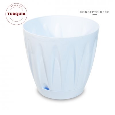 MACETA VETAS TURQUIA BLANCO BRILLO 32CM H 34CM DIA