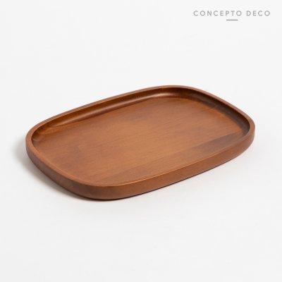BANDEJA MADERA TECA OVAL 25X18X2CM