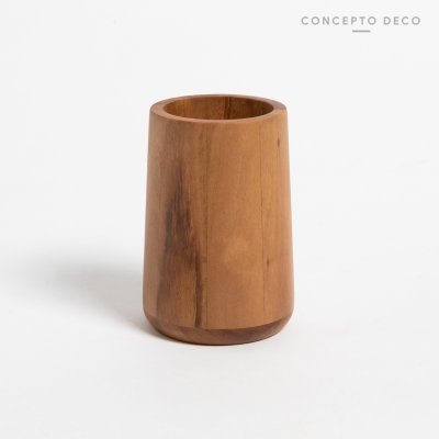 PORTACEPILLO MADERA DE MANGO REDONDO 10,5X6,5CM