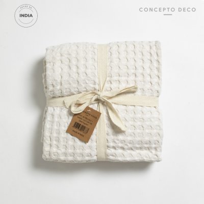MANTA SOFÁ INDIA NUBRA WAFFLE ALG BLANCO 125X150CM