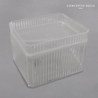 BANDEJA X2 APILABLE RAYAS 13X11X10 CM