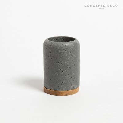 PORTACEPILLO SIMIL TRAVERTINO GRIS 10,5X7CM