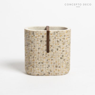 PORTACEPILLO CON DIVISION VENECITA BEIGE 11X11CM
