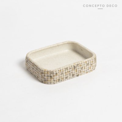 JABONERA VENECITA BEIGE CUADRADO 12X9CM