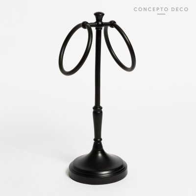 TOALLERO AROS NEGRO MATE 36CM
