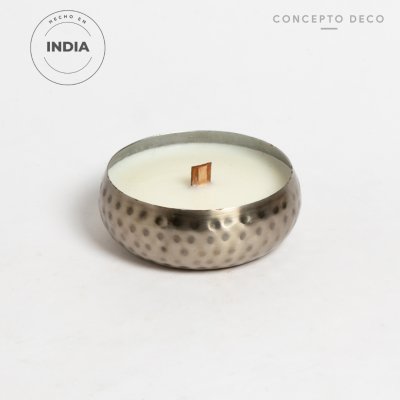 VELÓN INDIA METAL MARTILLADO 250g 9,5X9,5X4CM