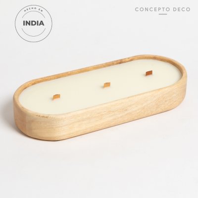 VELÓN INDIA MADERA MANGO NAT 600g 30X12,5X4,5CM