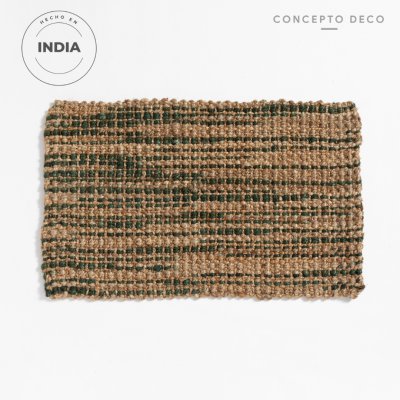 ALFOMBRA YUTE 45X75 AGRA JASPEN CON VERDE